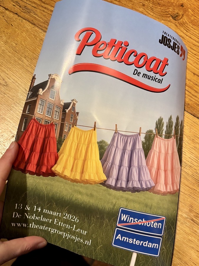 Dagboekstukjes maart 2026 - Petticoat, Josjes, Musical in Theater (B)
